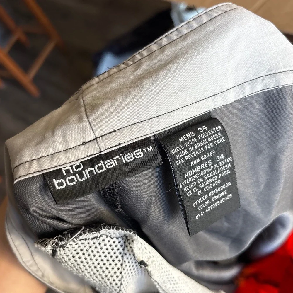 Vintage Y2K No Boundaries Flame Fire Board Shorts Size 34